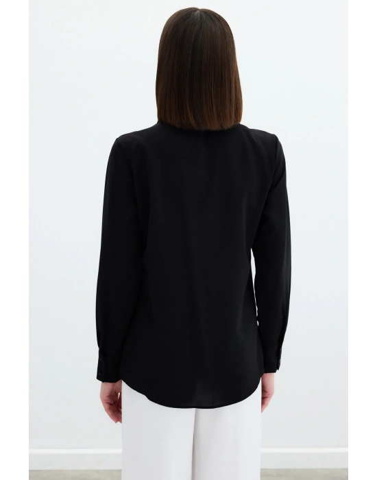 Klasik Düz Gömlek - Siyah