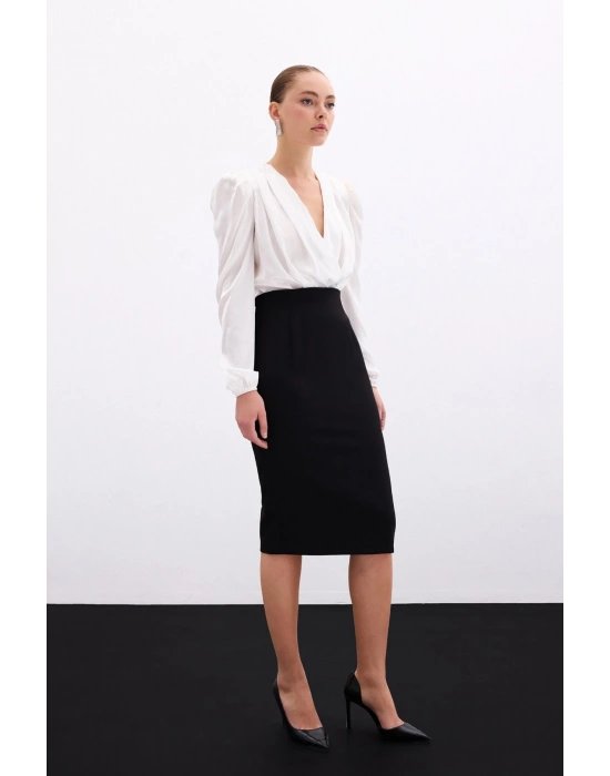 Düz Kalem Etek - Siyah