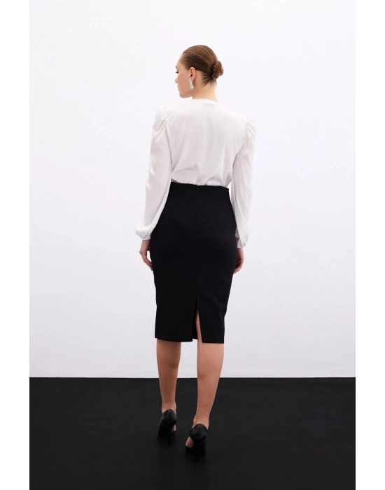 Düz Kalem Etek - Siyah