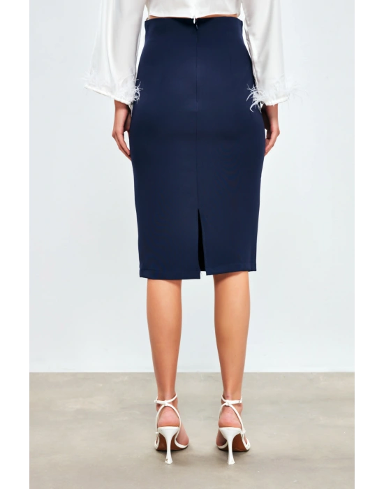 Düz Kalem Etek -lacivert