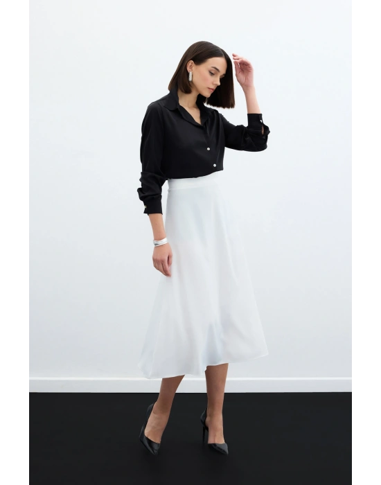 Midi Boy Saten Etek  EKRU