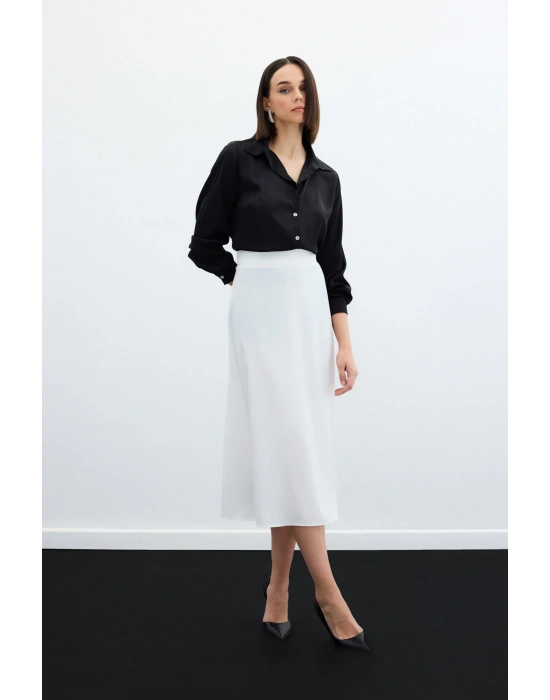 Midi Boy Saten Etek  EKRU