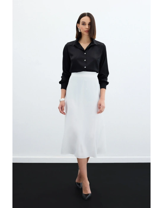 Midi Boy Saten Etek  EKRU