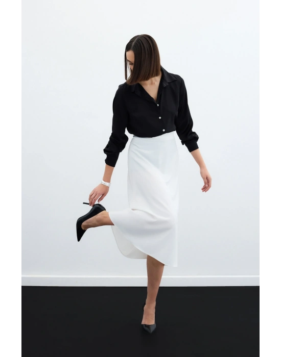 Midi Boy Saten Etek  EKRU