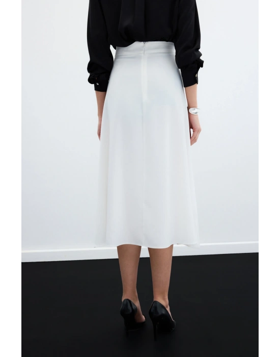 Midi Boy Saten Etek  EKRU