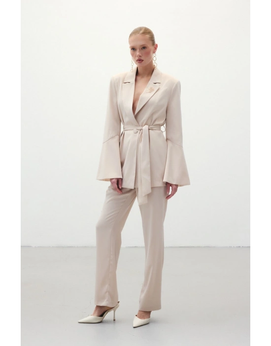 Klasik Düz Pantolon - Bej