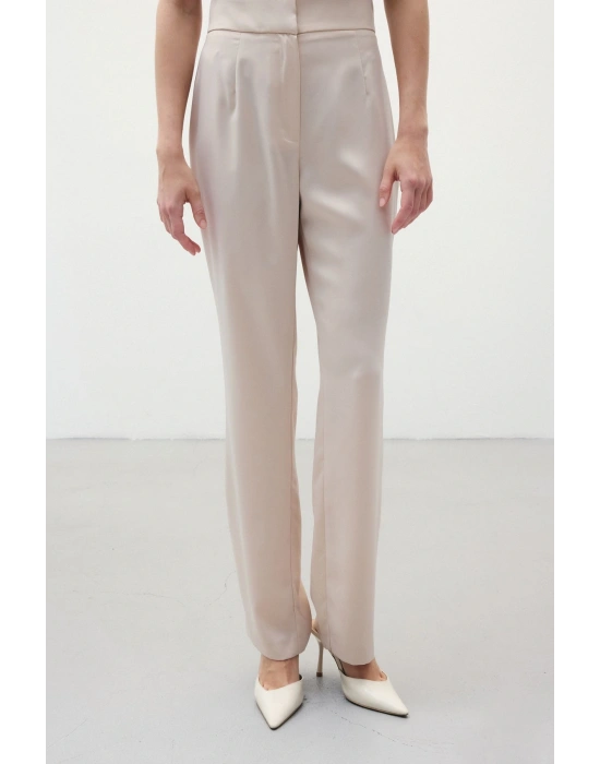 Klasik Düz Pantolon - Bej