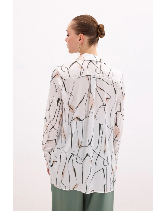 Yırtmaç Detaylı Gömlek - Haki