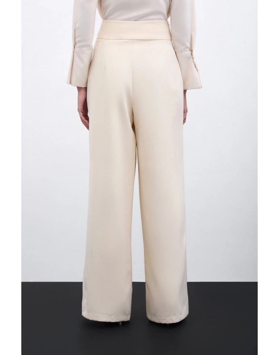 Bel Detaylı Pantolon - Bej