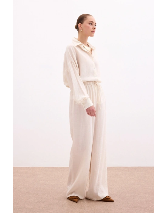 Bel Lastikli Pantolon - Taş