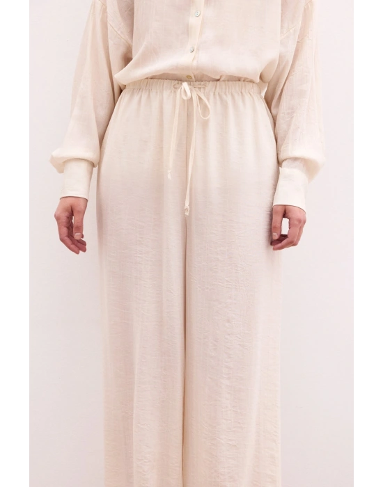 Bel Lastikli Pantolon - Taş