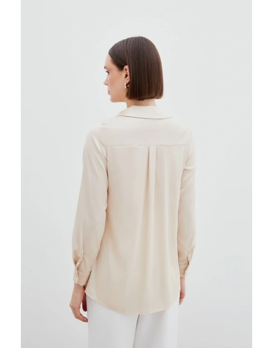 Saten Gömlek - Bej