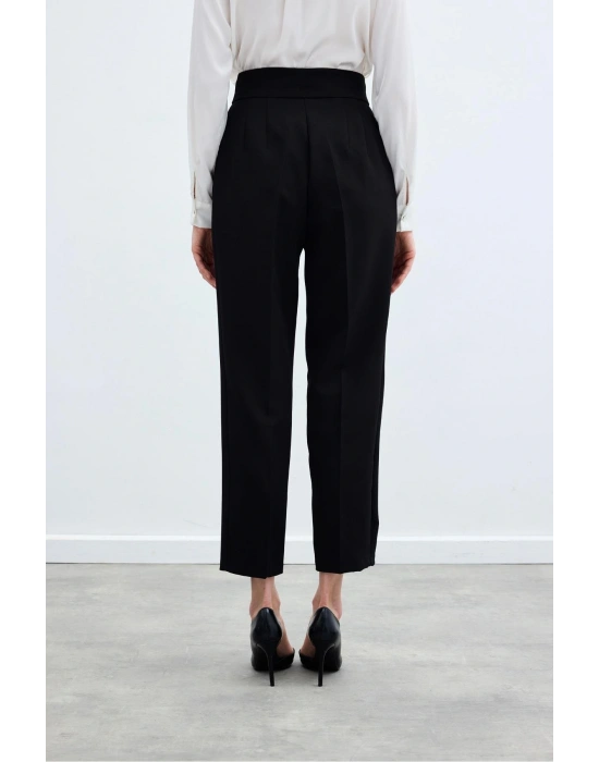 Yüksek Bel Klasik Pantolon - Siyah