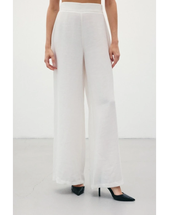 Salaş Keten Pantolon - Ekru