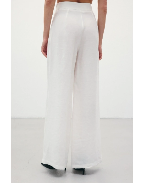 Salaş Keten Pantolon - Ekru