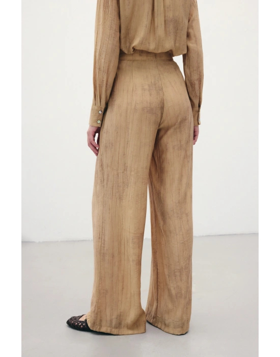 Desenli Salaş Pantolon - Camel