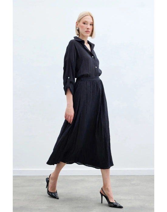 Kraşlı Kloş Etek - Antrasit