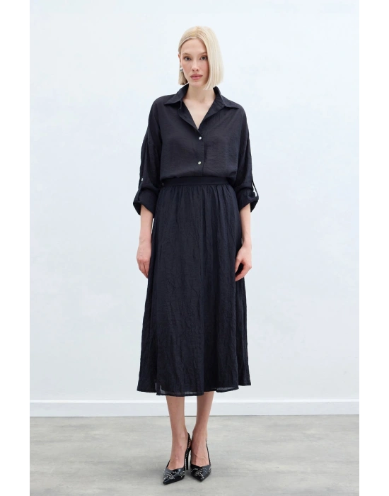 Kraşlı Kloş Etek - Antrasit