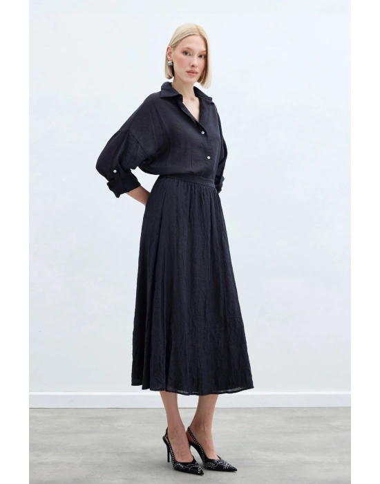 Kraşlı Kloş Etek - Antrasit