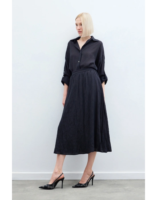 Kraşlı Kloş Etek - Antrasit