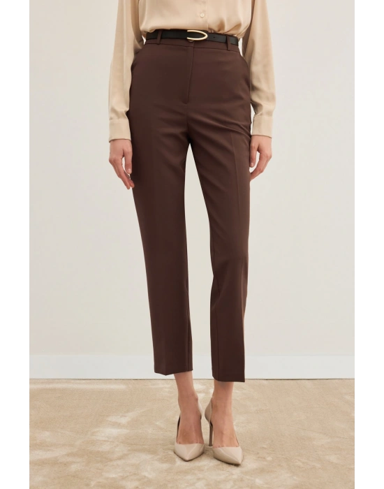 Kemerli Pantolon - Kahve