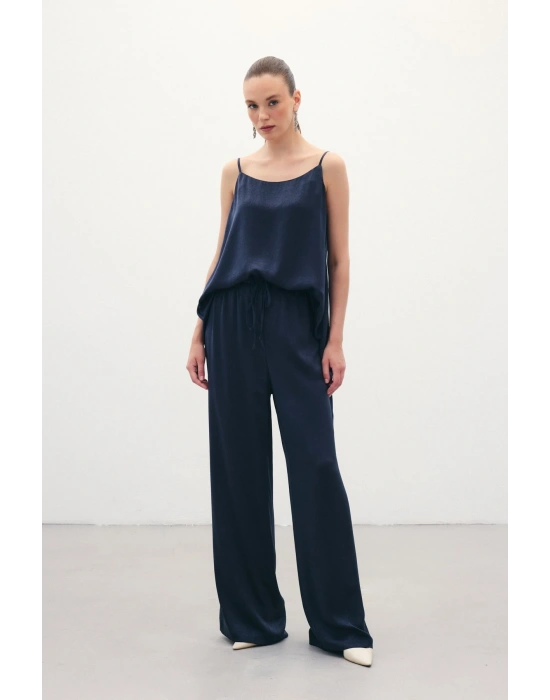Bağcıklı Salaş Pantolon - Lacivert