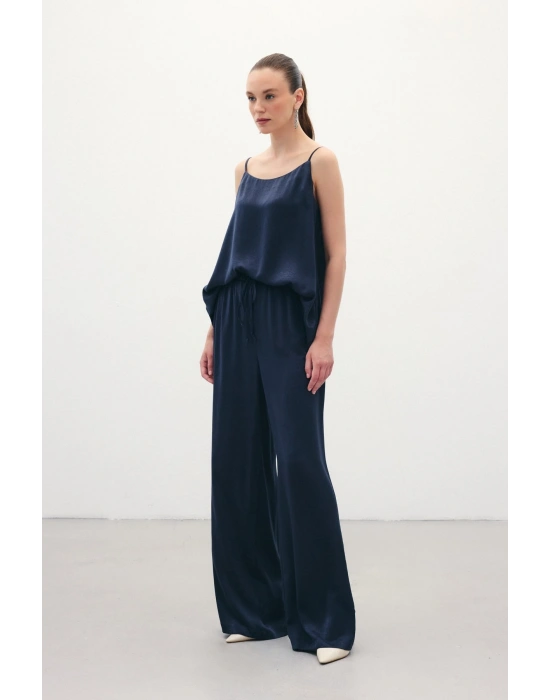 Bağcıklı Salaş Pantolon - Lacivert