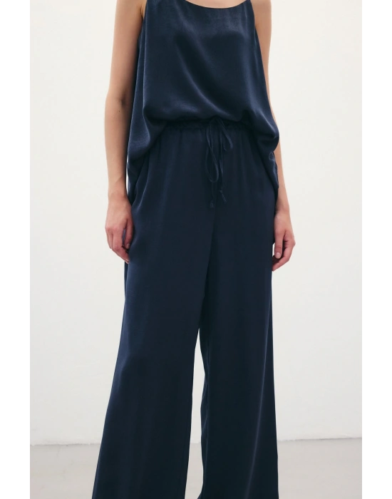 Bağcıklı Salaş Pantolon - Lacivert