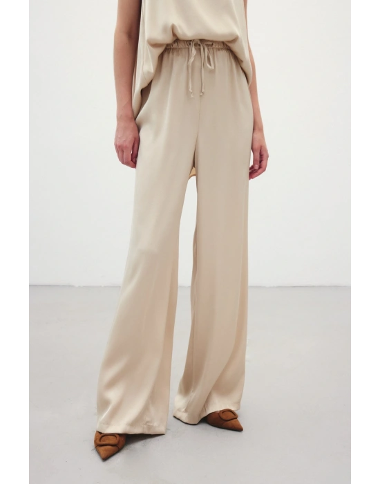 Bağcıklı Salaş Pantolon - Bej
