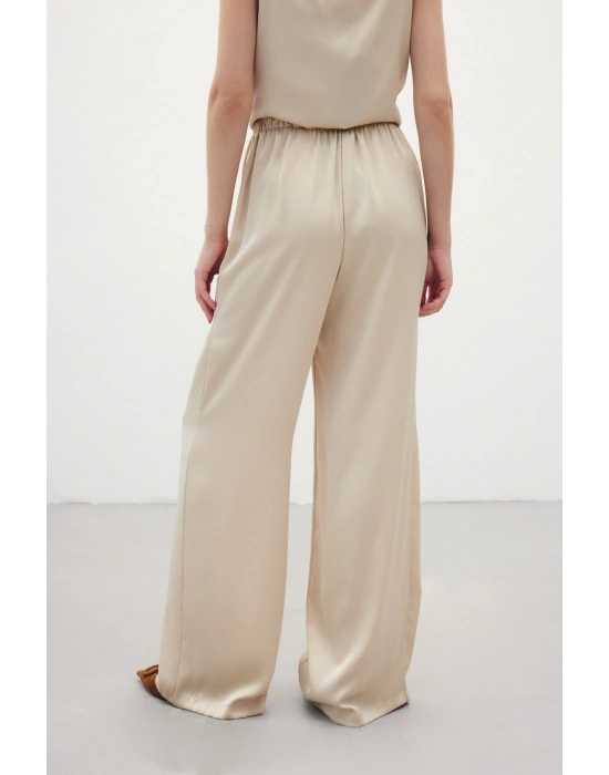 Bağcıklı Salaş Pantolon - Bej