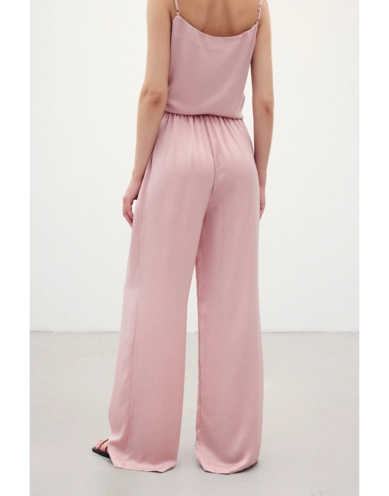 Bağcıklı Salaş Pantolon - Pudra