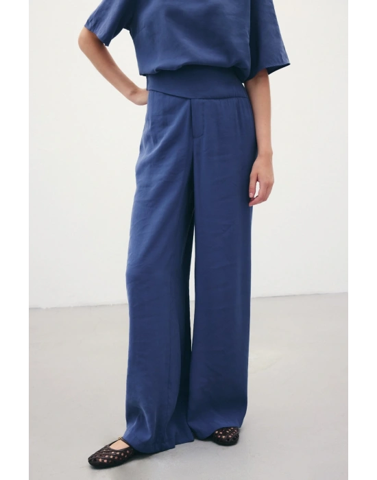 Kemer Detaylı Modal Pantolon - İndigo