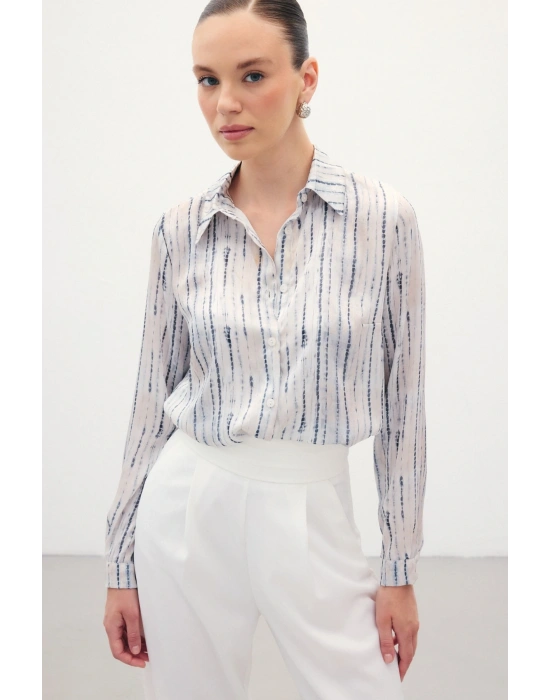 Desenli Klasik Gömlek - Siyah