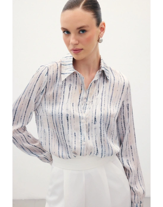 Desenli Klasik Gömlek - Siyah