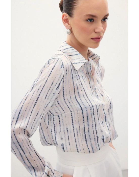 Desenli Klasik Gömlek - Siyah