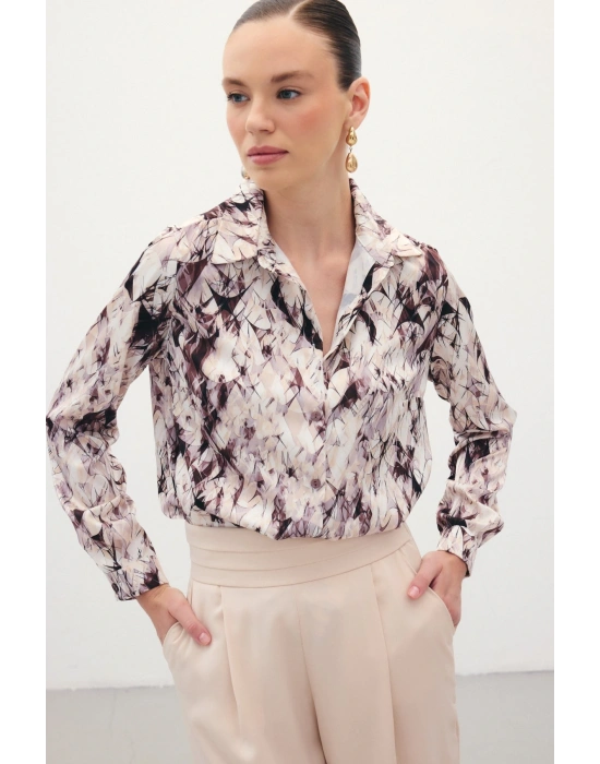 Klasik Desenli Gömlek - Kahve