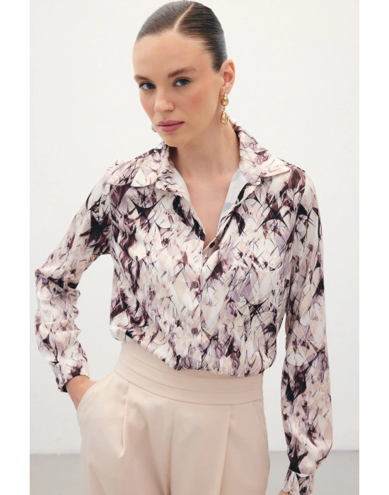 Klasik Desenli Gömlek - Kahve