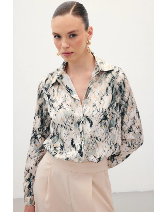 Klasik Desenli Gömlek - Haki