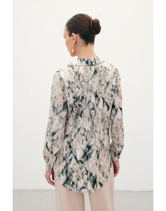 Klasik Desenli Gömlek - Haki