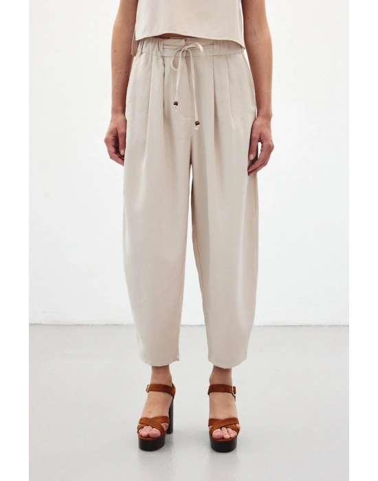 Şalvar Kesim Pantolon - Taş