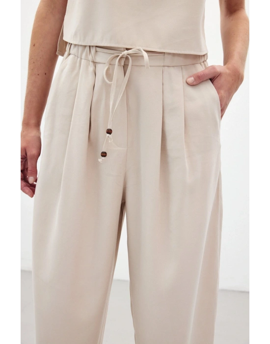 Şalvar Kesim Pantolon - Taş