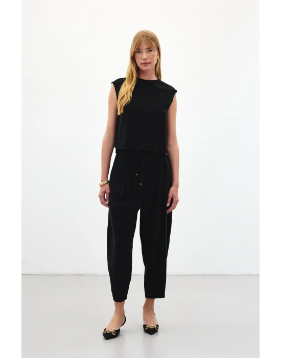 Şalvar Kesim Pantolon - Siyah