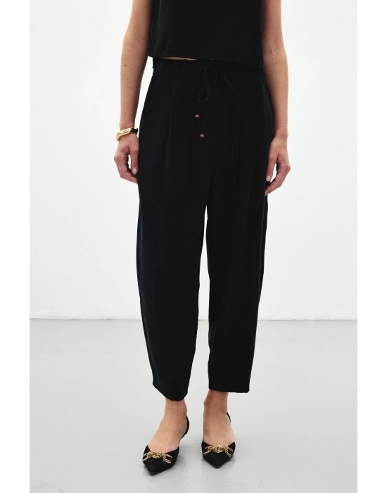 Şalvar Kesim Pantolon - Siyah