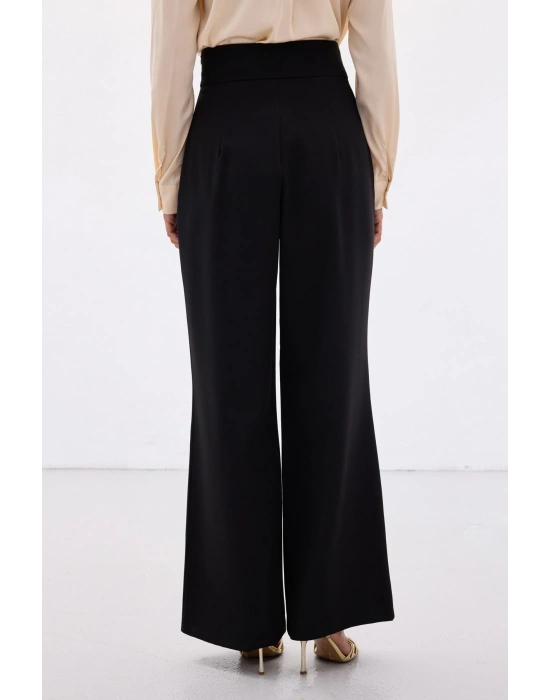 Kemerli Salaş Pantolon - Siyah