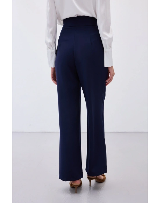 Kemerli Salaş Pantolon - Lacivert