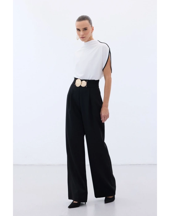 Aksesuarlı Pantolon - Siyah
