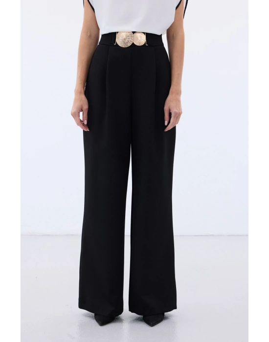 Aksesuarlı Pantolon - Siyah
