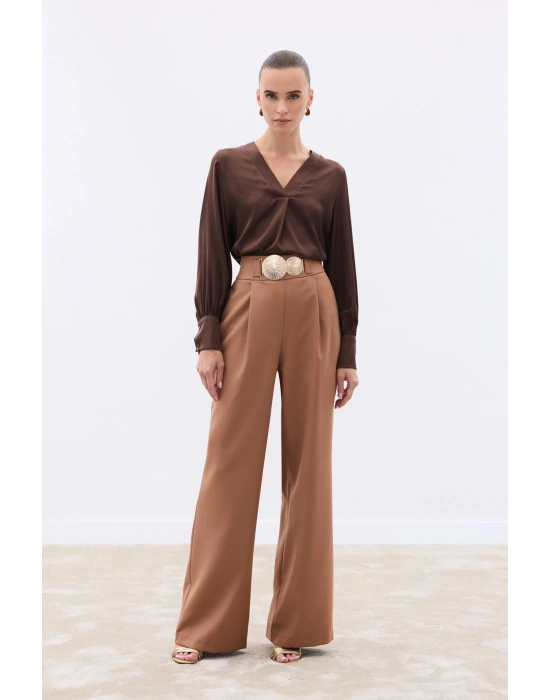 Aksesuarlı Pantolon - Camel