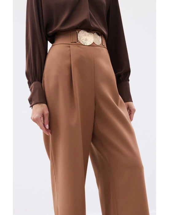 Aksesuarlı Pantolon - Camel