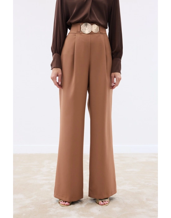 Aksesuarlı Pantolon - Camel